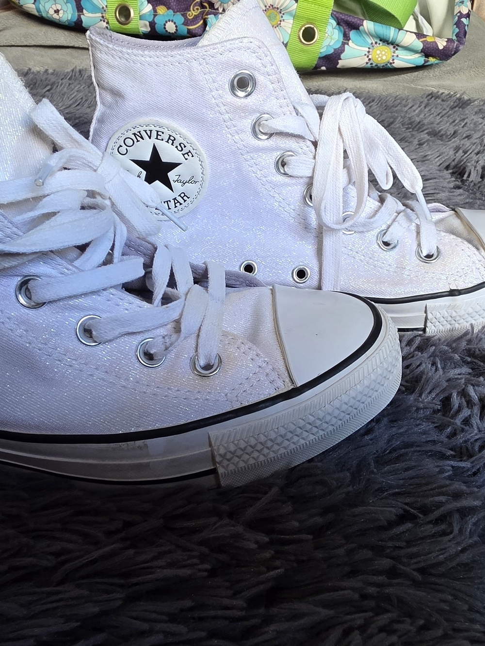 Converse Glittery White Chuck Taylor Hi-Top Sneakers